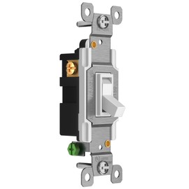 ENERLITES Toggle Light Switch, 3-Way or Single Pole, 15A 120-277V, Grounding Screw, Residential Grade, UL Listed, 83150-W-5PCS, White (5 Pack)