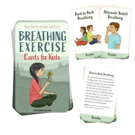 Breathing Exercise Cards for Kids, Deck for Classroom, Calm Down Corner Kit, Sensory Room, Social Emotional Yoga Games for Kids, Mindfulness Tools for Play Therapy, or Relaxation