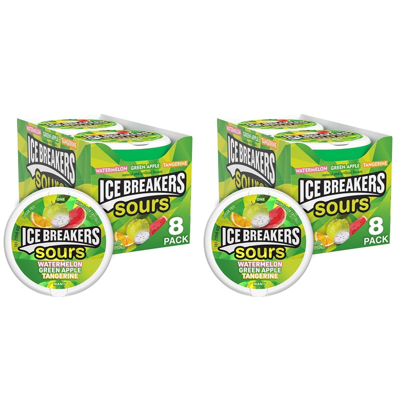 Ice Breakers Sours ( Green Apple, Tangerine, Watermelon), 1.5-Ounce Canisters