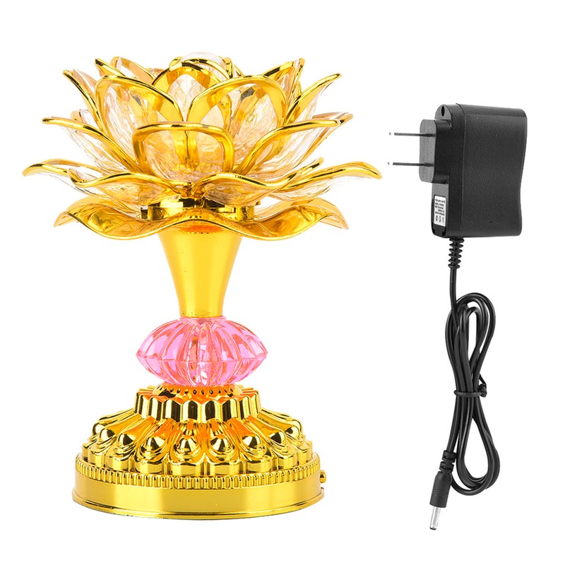 LED Multicolor Buddhist Lotus Lamp with 13 Different Buddhist Songs