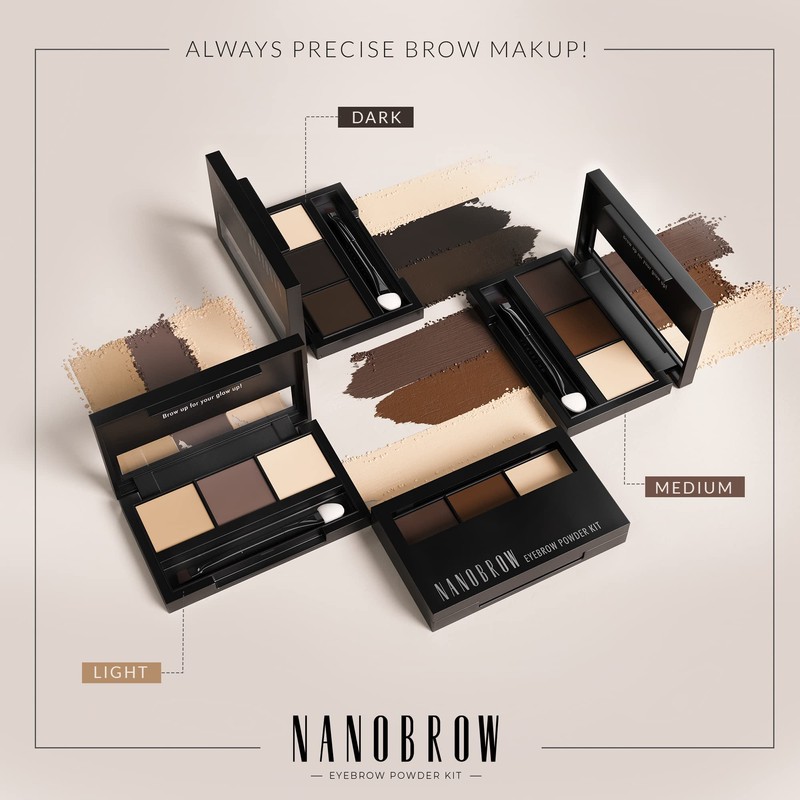 Eyebrow Makeup Set Nanobrow Eyebrow Powder Kit Dark - Durable