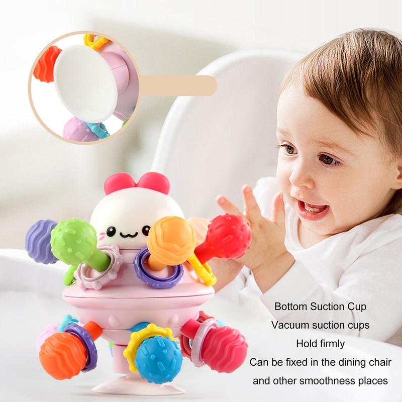 Baby Sensory Teether Toy Balls Chew Teething Ball Rattle Grasping