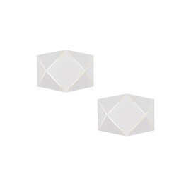 Set of 2 Indoor Wall Lights Metal in White with Laser Cut Width 18 cm