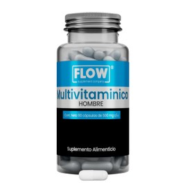 Vitaminas para Hombre - 90 Cápsulas de 500 mg - Suministro para 1 mes - Multivitamínico Hombre - Sin azúcar - Flow Supplements