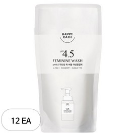 Happy Bath pH 4.5 Mildly Acidic Mugwort Bubble Feminine Wash Refill, 12 Pieces, 300ml / 해피바스 pH4.5약산성 쑥 버블 여성청결제 리필, 12개, 300ml