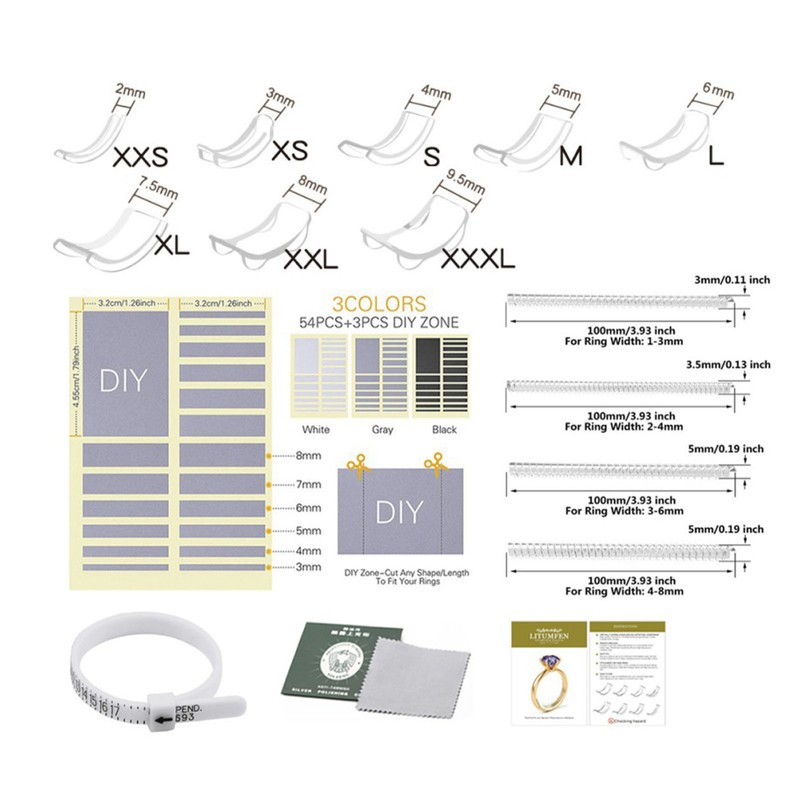 34 Piece Set Ring Size Adjuster For Loose Rings Ring