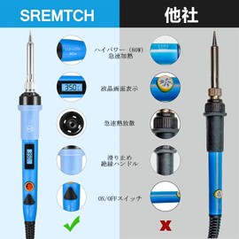 SREMTCH Soldering Iron Set with LCD Screen, 80W Soldering Iron with On/Off Switch (200°C-450°C), 15-in-1 Soldering Set, Adjustable Temperature Buttons, 5 Soldering Tips
