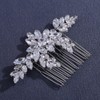 Missgrace Bridal Leaf Rhinestones Hair Comb Sparkling Dainty Rhinestones Headpiece