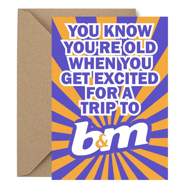 Funny Birthday Card, Funny B&M Shopping Greeting Card, 17.8 x