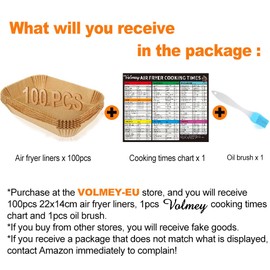 Air Fryer Liners, 100PCS Disposable Air Fryer Parchment Paper Liners, Air Fryer Accessories for Ninja AF300UK AF400UK, Salter, Tower Dual Air Fryer