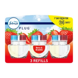 Febreze Odor-Fighting Fade Defy PLUG Air Freshener Berry & Bramble, .87 fl. oz. Oil Refill, 3 Count