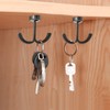 RFORPLY 6 Pcs Zinc Alloy Under Cabinet Hooks,Double Prong Drop