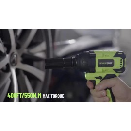 ‎Robustrue High Torque 406ft-lbs Impact Wrench -2800RPM Max 2x4.0Ah Fast-Charging Batteries