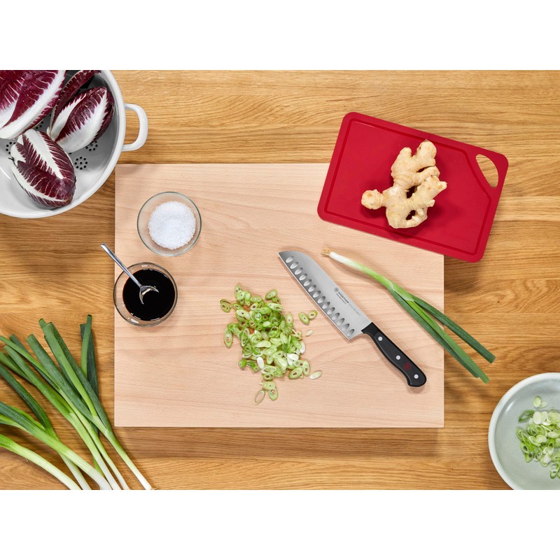 WÜSTHOF Gourmet 5" Hollow Edge Santoku Knife, Black