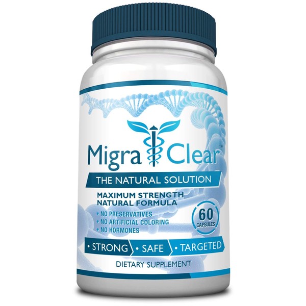 MigraClear - All Natural Migraine Support - Magnesium, Ginkgo Biloba,