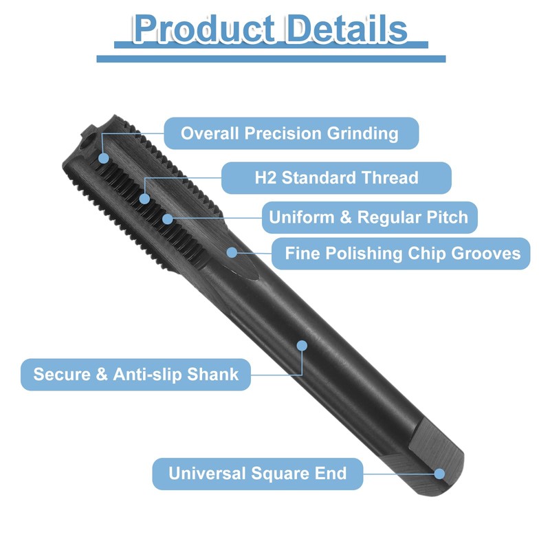 sourcing map Straight Flute Thread Tap, M14 x 1.5 Metric