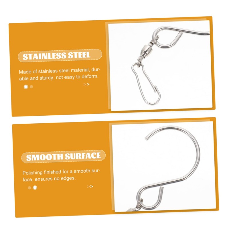 Abaodam 10pcs Swivel Hanging Hooks Stainless Steel Rotating Clips for
