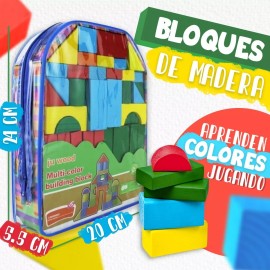 J.H. Company Mochila 36 Bloques De Construccion Juguete Didactico