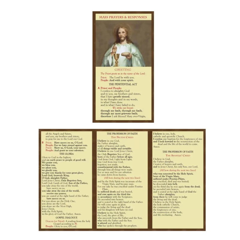 Catholic Mass Prayer And Responses Pocket Card