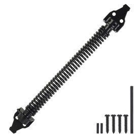 14" Gate Spring Self Closing, Heavy Duty Black Door Closer Spring, Adjustable Tensioner Automatic Outdoor Gate Closure, Gate Spring Hardware with Adjustable Tool for Wooden and Vinyl Fence, 1 Pack