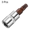 sourcing map 3pcs T27 Torx Bit Socket 1/4" Square Drive