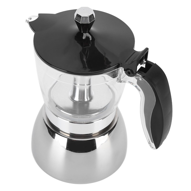 6 Cups Stainless Steel Coffee Pot Italian Octagonal Household Brewing