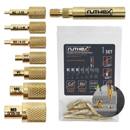 ruthex 7x Soldering Tips/Melting Aid Set - Soldering Iron Tips for ruthex Thread Inserts M2 / M2.5 / M3 / M4 / M5 / M6 / M8 - #2-56/ #4-40/ #6-32/ #8-32/ #10-24/1/4 Inch with Adapter for Soldering