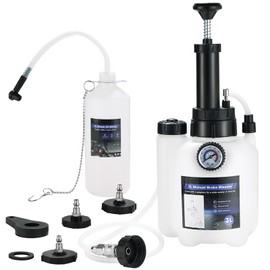 weyleity 3L Manual Brake Bleeder Kit | One-Person Brake Pressure Bleeder Kit with 1L Brake Fluid Bleed Bottle and 4 Master Cylinder Adapters, Suitable for Most Vehicle Brake Systems