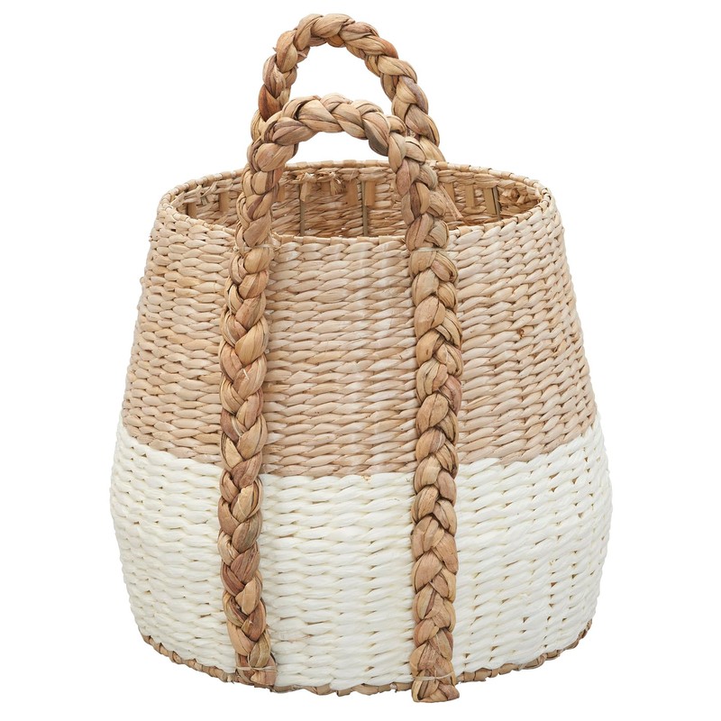 Household Essentials Cattail and Paper Terra Basket, Natural and Cream