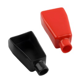 Wevdn 2 PCS Car Battery Terminal Covers, Positive Negative Top Post Insulating Stud Battery Protective Cap, Soft Flexible Battery Terminal Protector Cover for Car Truck Boat