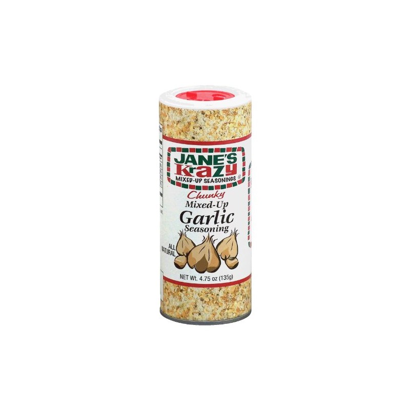 Jane's Krazy mixed-up seasonings, chunky garlic, 4.75-oz., shaker