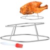 Durable Stainless Steel Chicken&Turkey Roasting Rack with Brush, 2 in