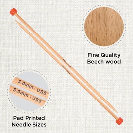 KnitPro Basix Beech Single Pointed Needles 12" (30cm) | 5.00mm