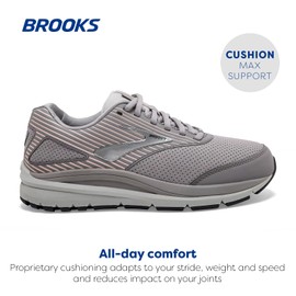 Brooks Women's Addiction Walker Suede Walking Shoe - Alloy/Oyster/Peach - 5.5 Wide
