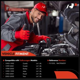 A-Premium Fuel Injectors Set of 4 Compatible with Volkswagen Jetta 1999, Combi 1993/1999-2001, Derby 1998-2005, Panel 1995-2001, Van 2003, 1.8L, Replace# BAC906031