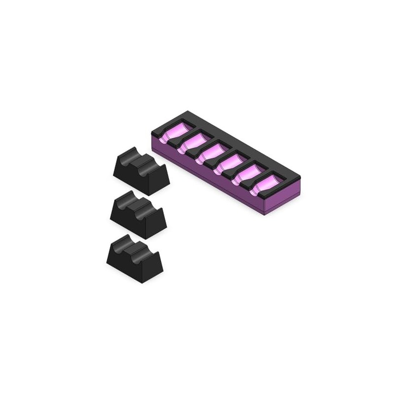 3D Tool Trays MagAttach Socket Extension Organizers (1/4", Pink/Black)