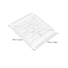 LALAFINA Transparent Acrylic Sewing Ruler for DIY Tailoring Clear Square Cutting Tool with Precise Markings for Quilting Patchwork and Clothing Design