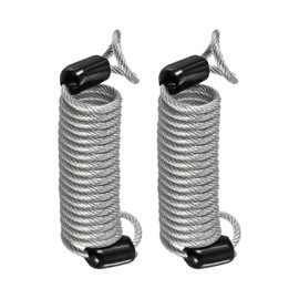 M METERXITY 2 Pack Disc Lock Security Steel Cable - Plastic Coated Spring Reminder Wire Anti-Theft Rope, Apply to Outdoors Protection (2.5mmx1m, Transparent)