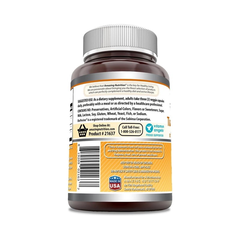 Amazing Formulas Turmeric & Ginger With Bioperine 180 Caps