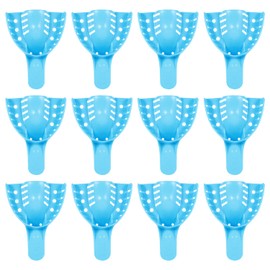 JMU JMU Dental Impression Tray,Bag of 12 Perforated Disposable Trays,1 Large Upper