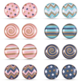 TecUnite 80 Pieces Creative Push Pins Decorative Thumbtacks for Wall Maps, Photos, Bulletin Board or Cork Boards, 8 Different Patterns(Multicolor B)