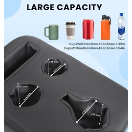 Sinvanho Car Cup Holder, Back Seat Cup Holder for Car, PU Leather Couch Sofa Bed Cup Holder Expander Tray, Boat Tray, Organizer for Trucks, Minivans, SUVs, RVs, Vehicles, Holds Drinks, Remote, Snacks