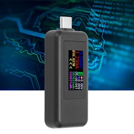 USB C Power Meter Power Tester Voltage Current 2 in 1 Meter Voltmeter Ammeter Color Screen USB Power Mete USB Tester DC4‑30V
