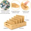 Retro Shaw Bamboo Food Container Lid Organizer with Adjustable Dividers