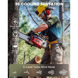 coldSky Portable Waist Fan, 10000mAh Rechargeabl with LED Display & 60H Runtime, 11000RPM Brushless Motor Shirt Fan, 5 Speeds for Outdoor Work, Camping, Farm, Jobsite (Gray)