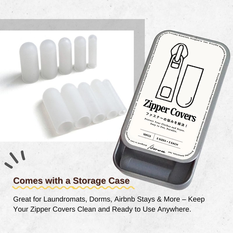 Zipper Covers for Dryer – 10-Pack Silicone Zipper Protectors in