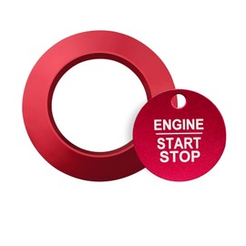 Dargoose for Ford Explorer Accessories Push Start Button Cover 2024 2023 2022 2021 2020 Aluminum Alloy Knob Trim Red 2 Pcs