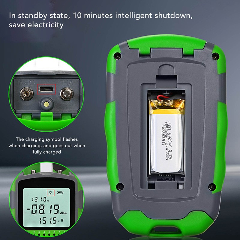Optical Fiber Power Meter Optic Cable Tester ‑70~+10dbm Digital Display
