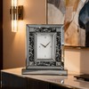 SHYFOY Luxury Crystal-Embedded Mirrored Table Clock, Elegant Decorative Clock with