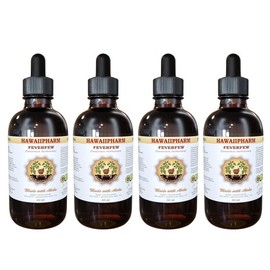 HawaiiPharm Feverfew Liquid Extract, Organic Feverfew (Tanacetum parthenium) Tincture Supplement 4x4 oz